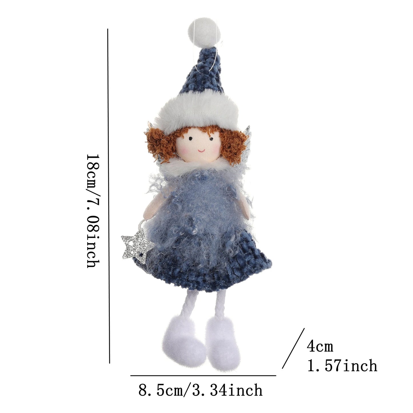 Ornament Collection - Plush Angel Christmas Ornament – Soft Velvet Hanging Angel Doll Decoration