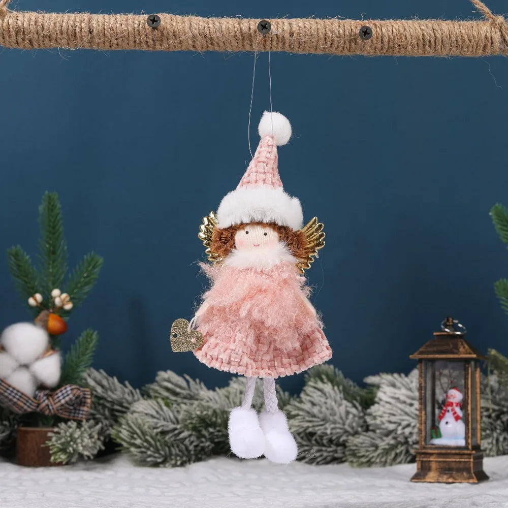 Ornament Collection - Plush Angel Christmas Ornament – Soft Velvet Hanging Angel Doll Decoration