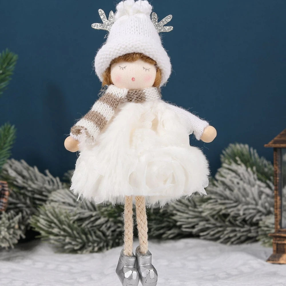 Ornament Collection - Plush Angel Christmas Ornament – Soft Velvet Hanging Angel Doll Decoration