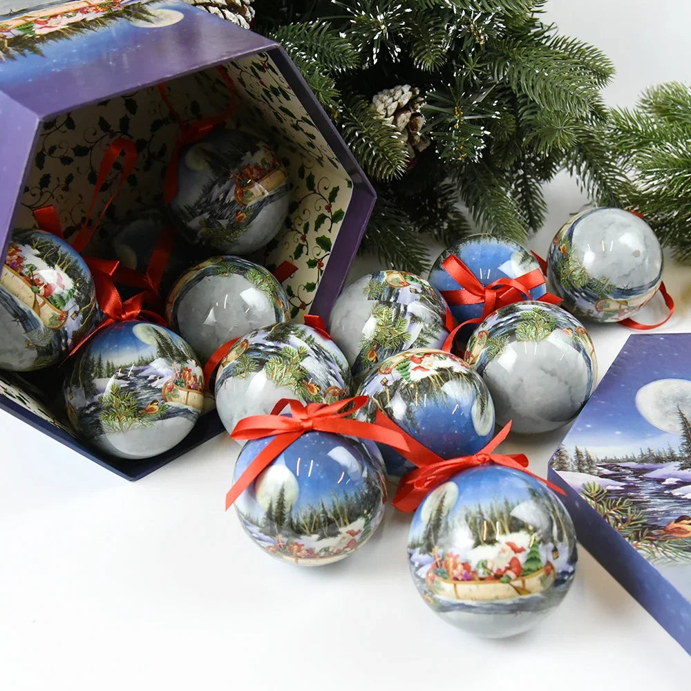 14pcs Christmas Mirror Ball Ornaments – Bright Hanging Decoration Ball Set
