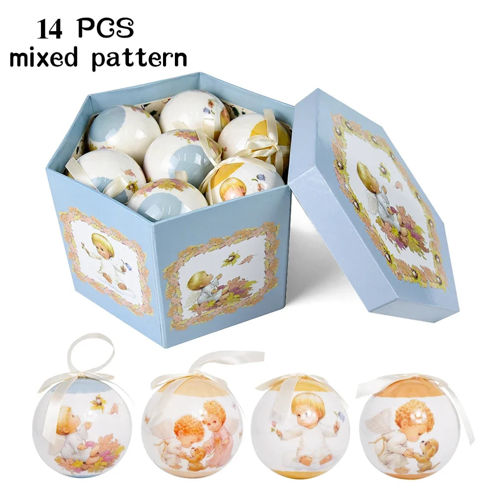 14pcs Christmas Mirror Ball Ornaments – Bright Hanging Decoration Ball Set