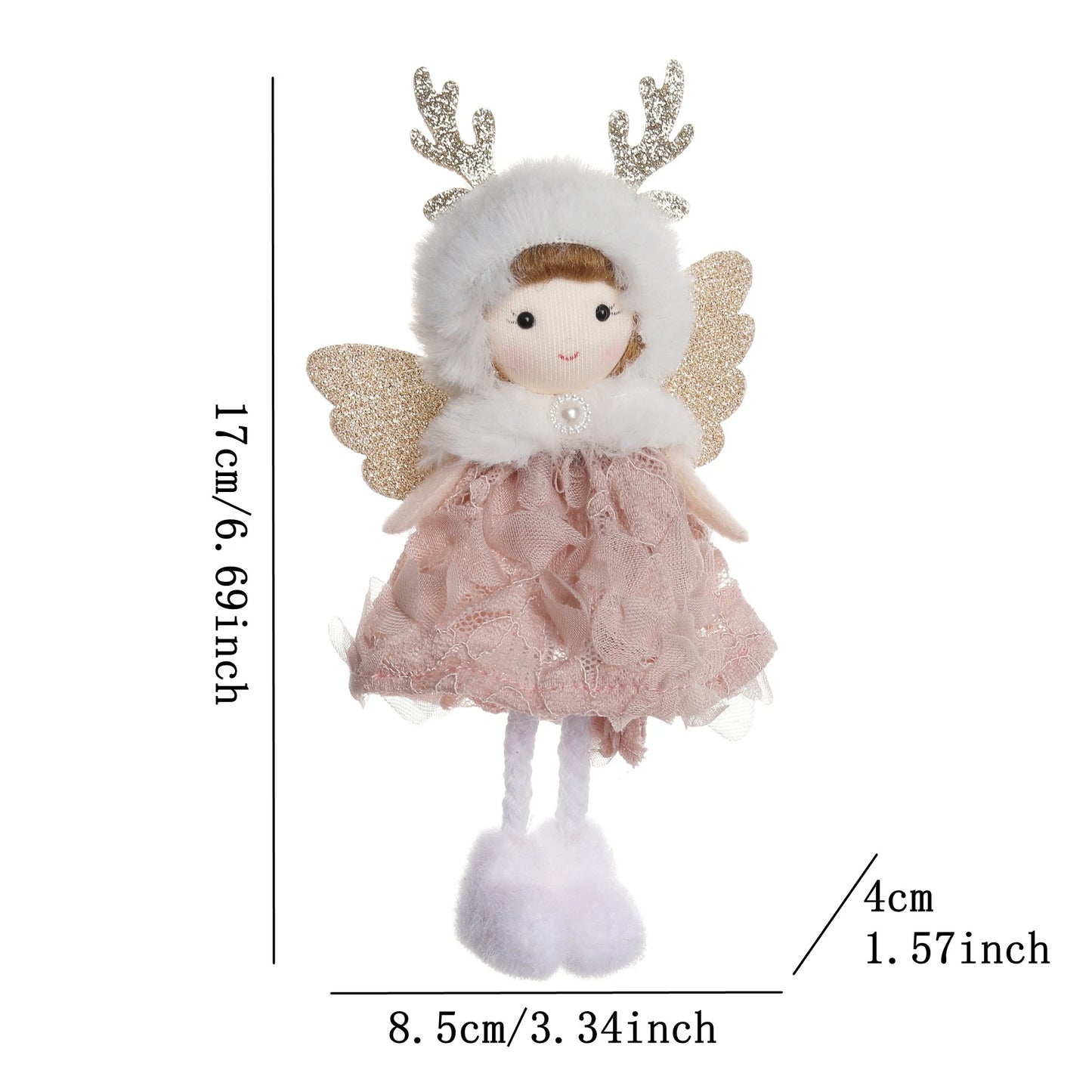 Ornament Collection - Plush Angel Christmas Ornament – Soft Velvet Hanging Angel Doll Decoration