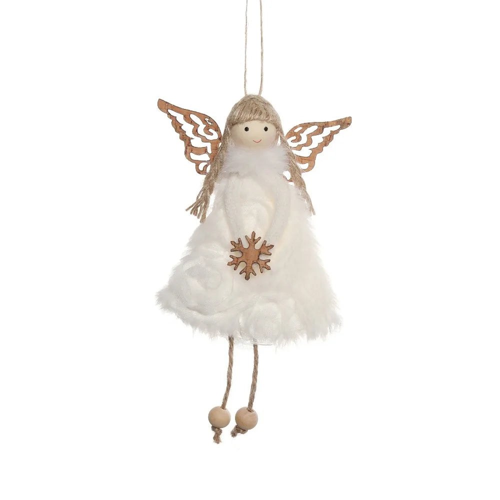 Ornament Collection - Plush Angel Christmas Ornament – Soft Velvet Hanging Angel Doll Decoration