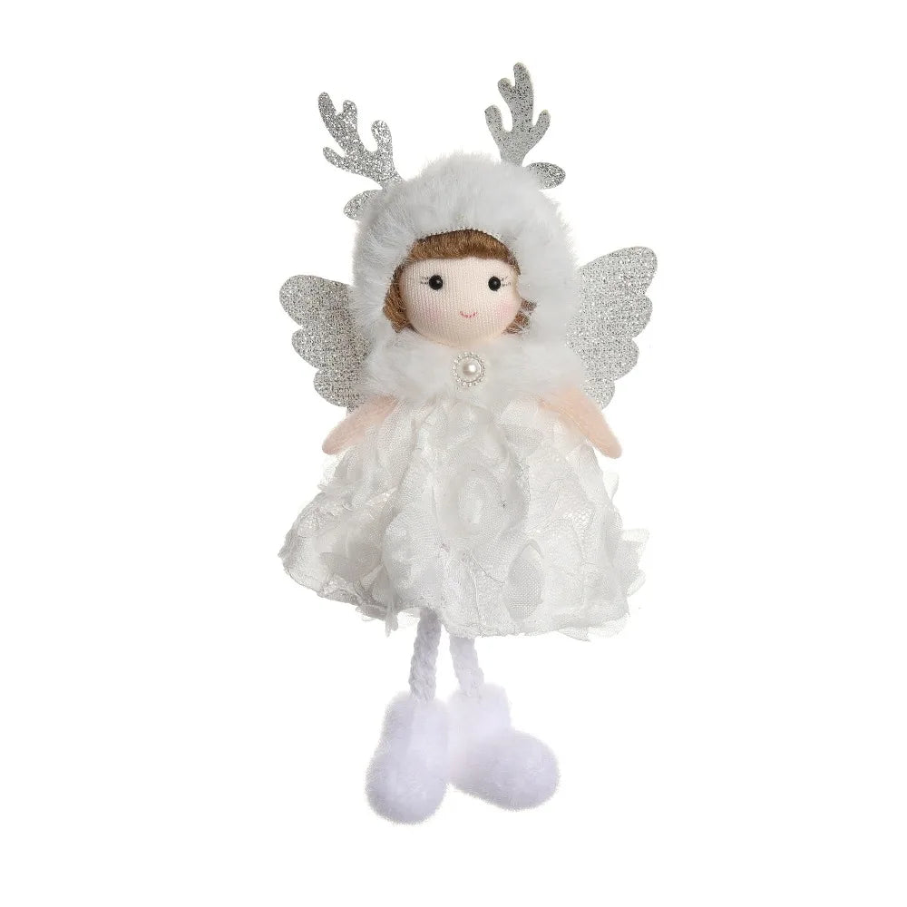 Ornament Collection - Plush Angel Christmas Ornament – Soft Velvet Hanging Angel Doll Decoration