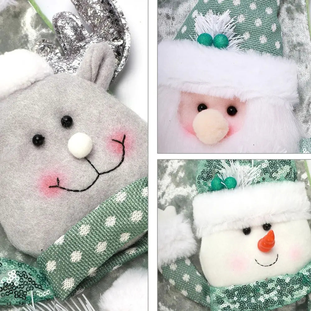 Christmas Stocking Collection - Large Colourful Christmas Stocking – 47×25cm Holiday Hanging Gift Sock (Pink, Green, Blue, Gold)