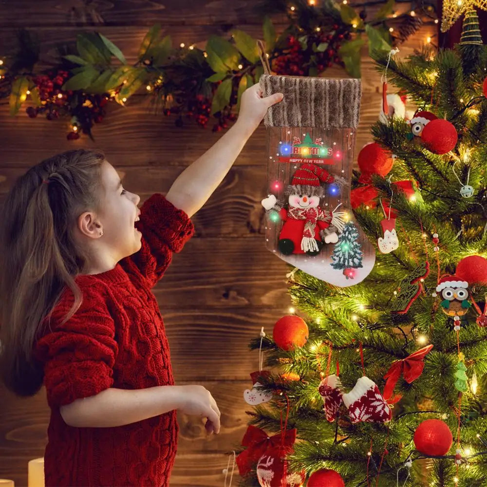 LED Christmas Stocking – Light-Up Festive Hanging Decoration