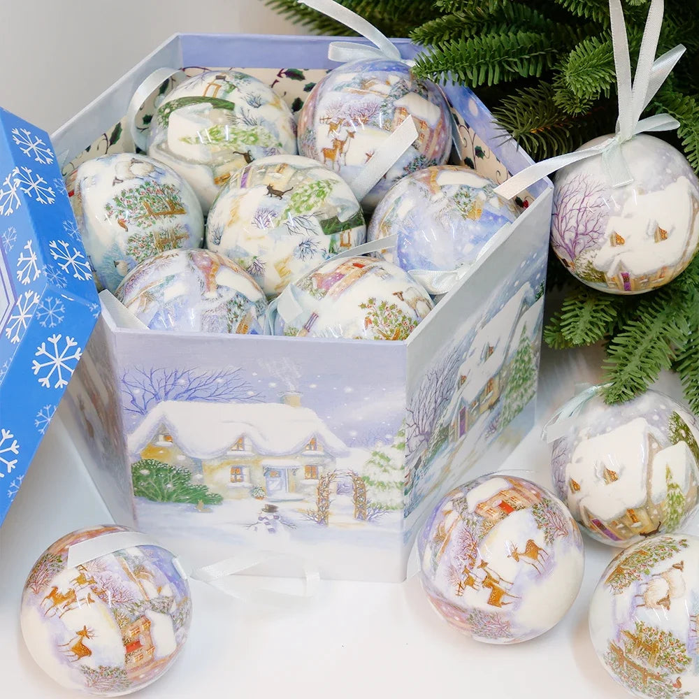 14pcs Christmas Mirror Ball Ornaments – Bright Hanging Decoration Ball Set
