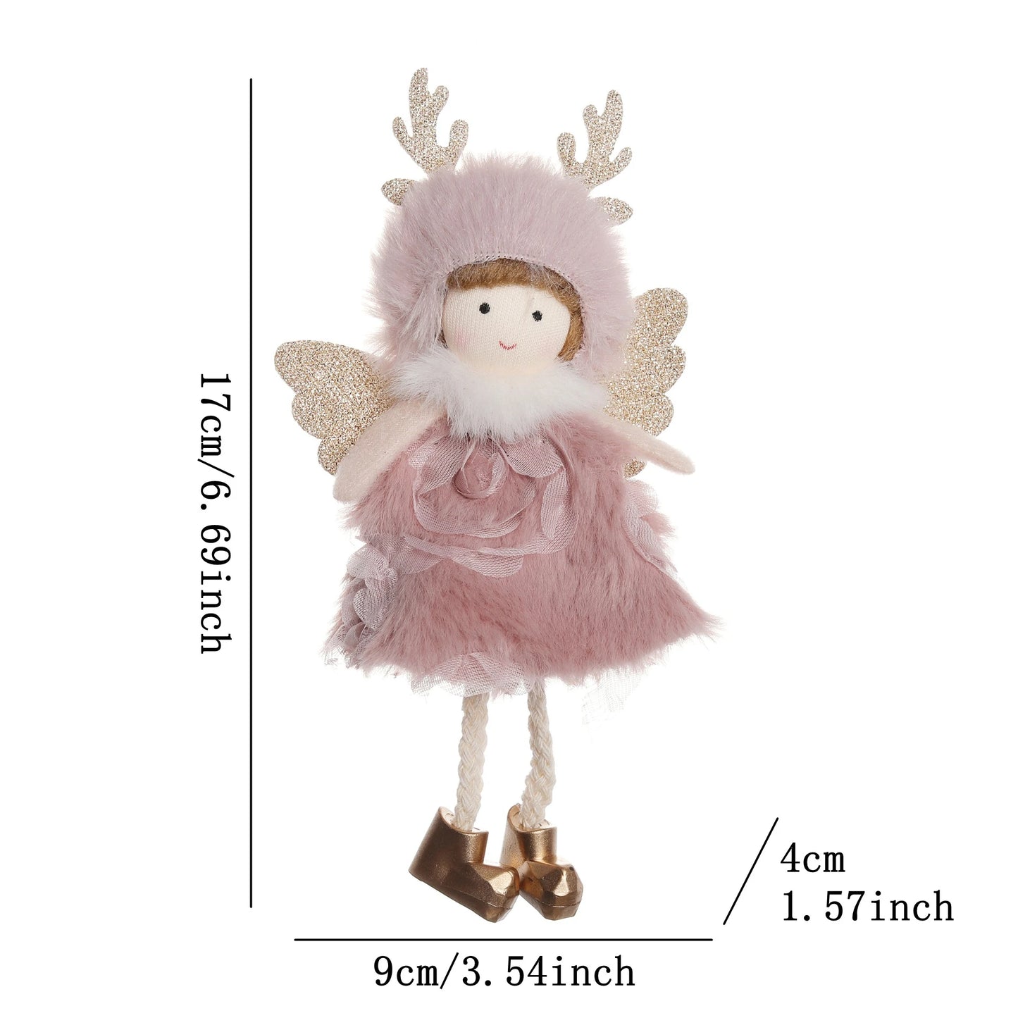 Ornament Collection - Plush Angel Christmas Ornament – Soft Velvet Hanging Angel Doll Decoration