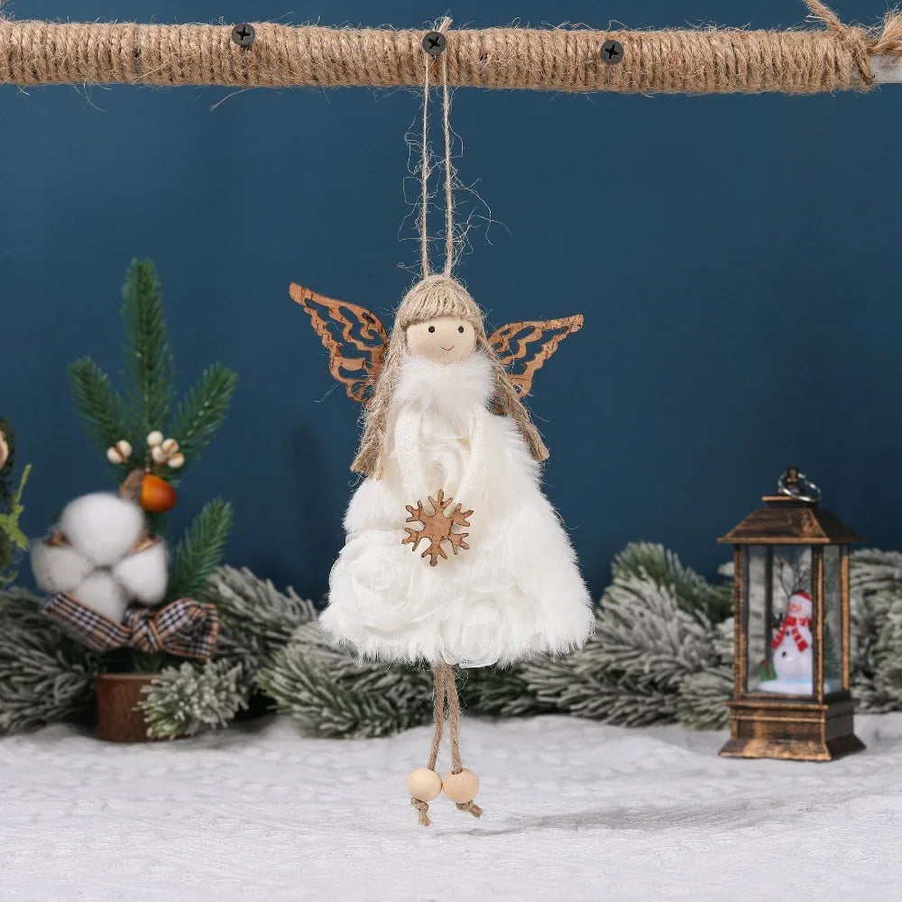 Ornament Collection - Plush Angel Christmas Ornament – Soft Velvet Hanging Angel Doll Decoration