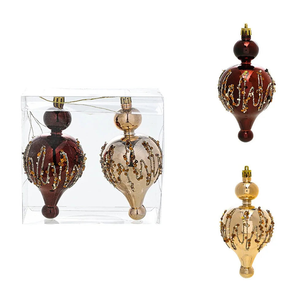 Ornament Collection - Christmas Ball Pendants Set – Plastic Hanging Tree Ornaments Box (Festive Baubles Decor)