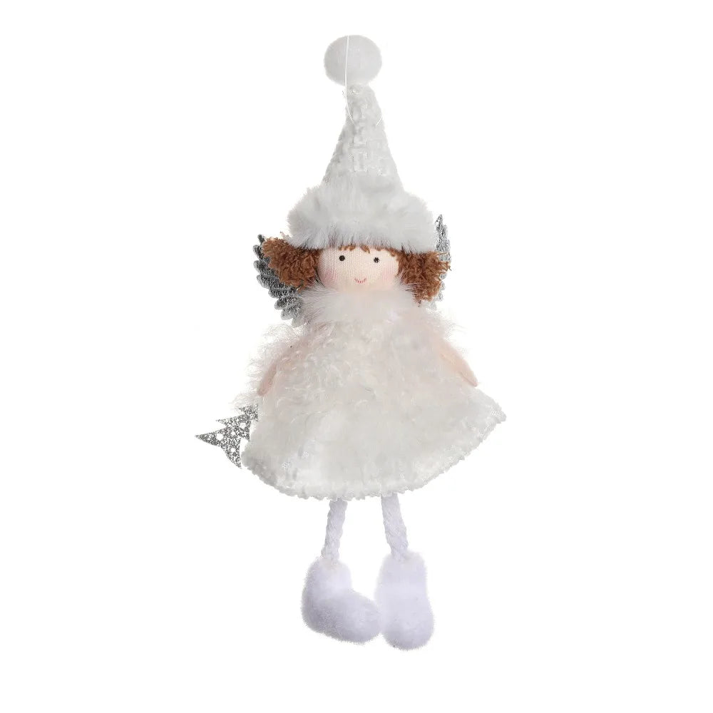 Ornament Collection - Plush Angel Christmas Ornament – Soft Velvet Hanging Angel Doll Decoration