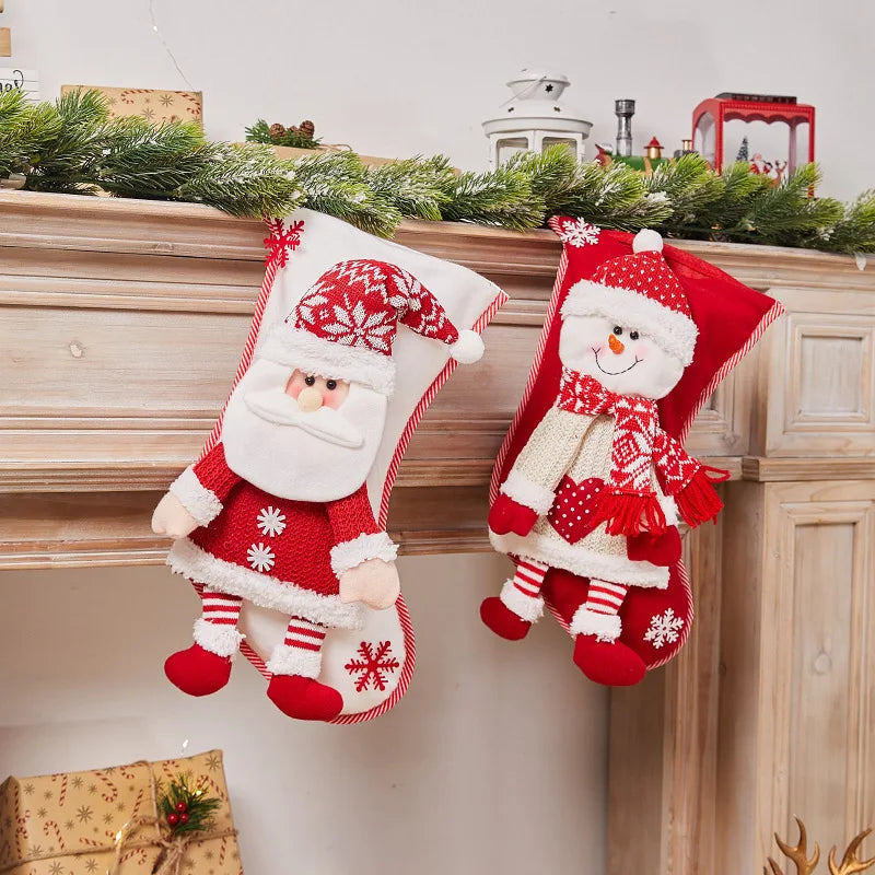 Christmas Stocking Collection - Classic Christmas Stocking Decoration | Festive Holiday Gift Holder