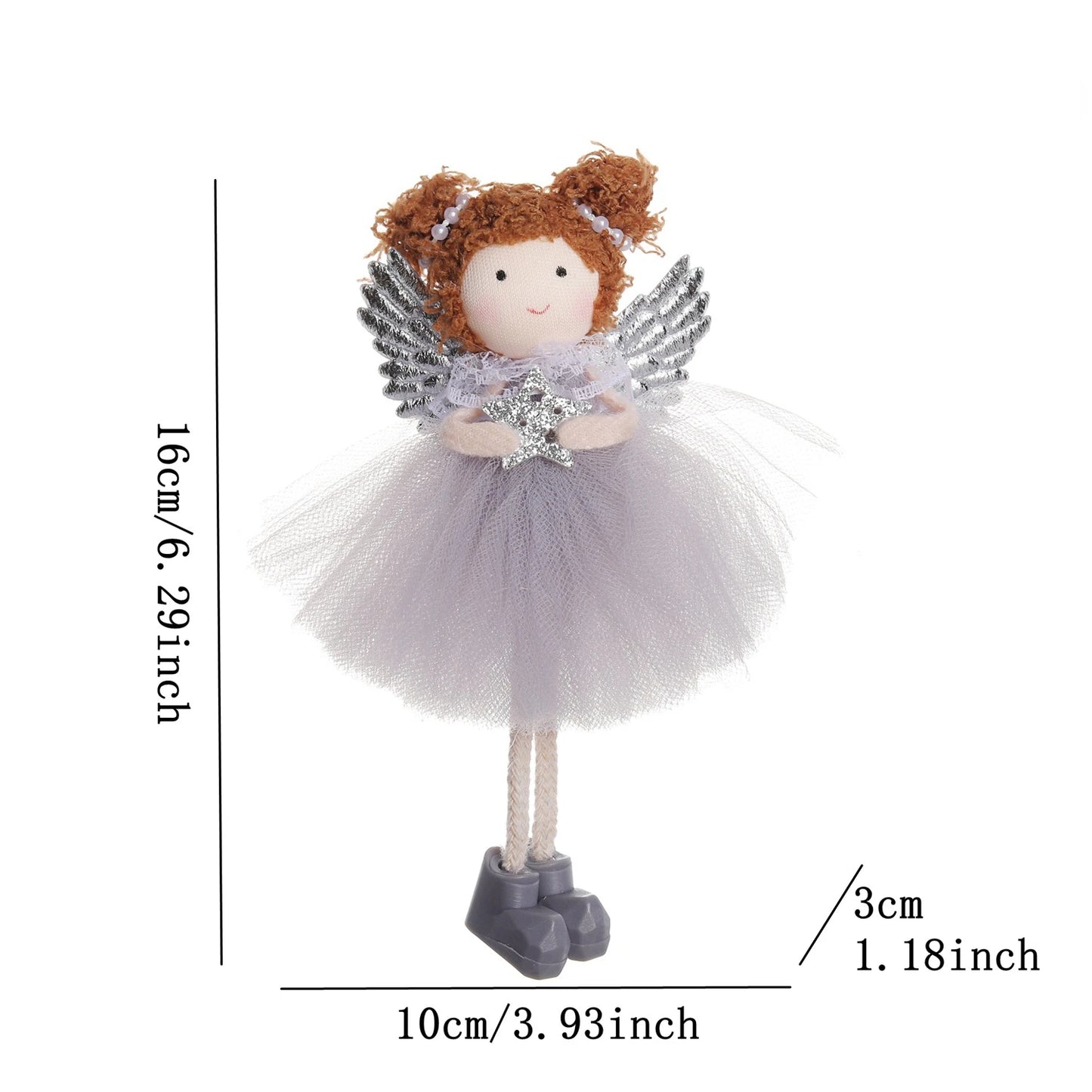 Ornament Collection - Plush Angel Christmas Ornament – Soft Velvet Hanging Angel Doll Decoration