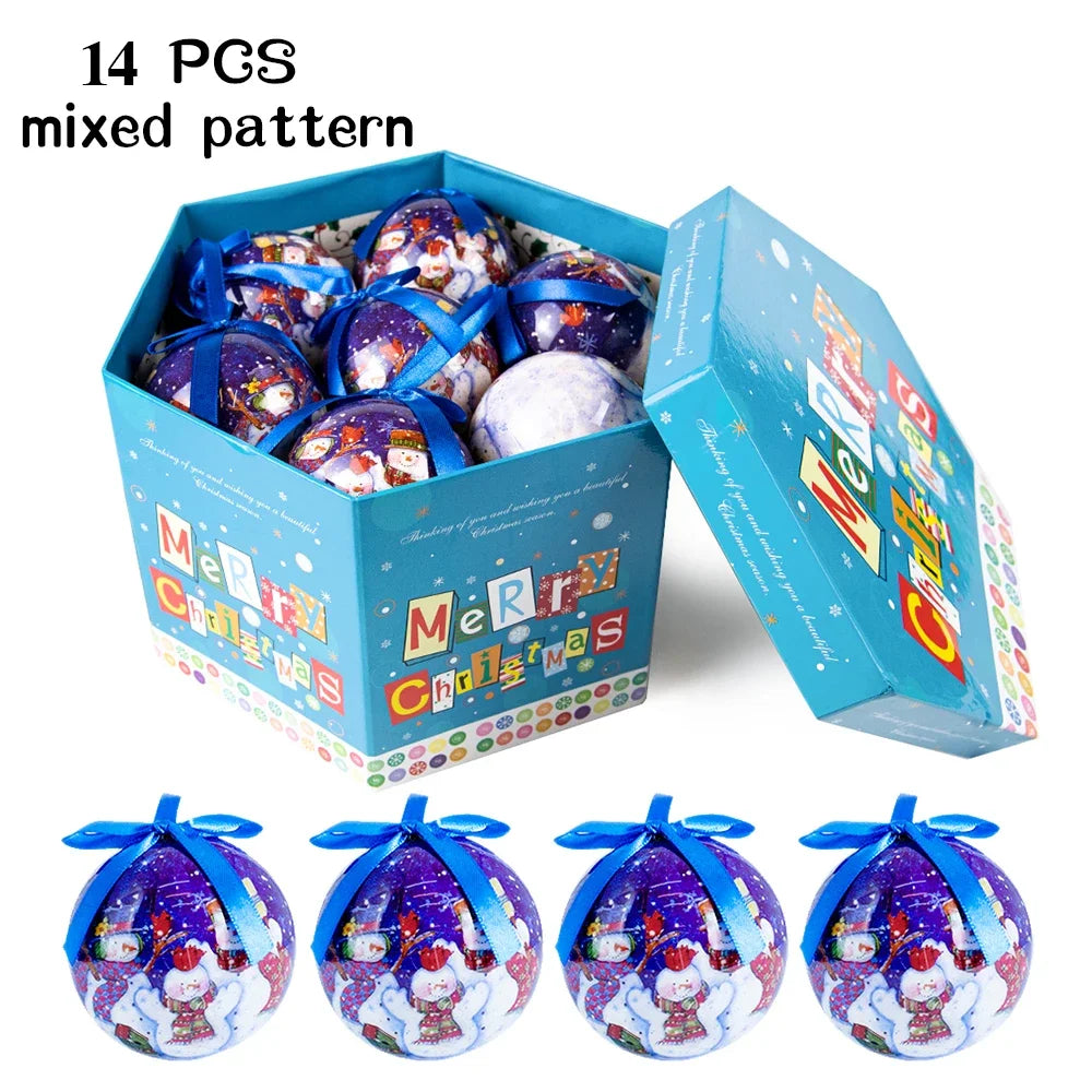 14pcs Christmas Mirror Ball Ornaments – Bright Hanging Decoration Ball Set