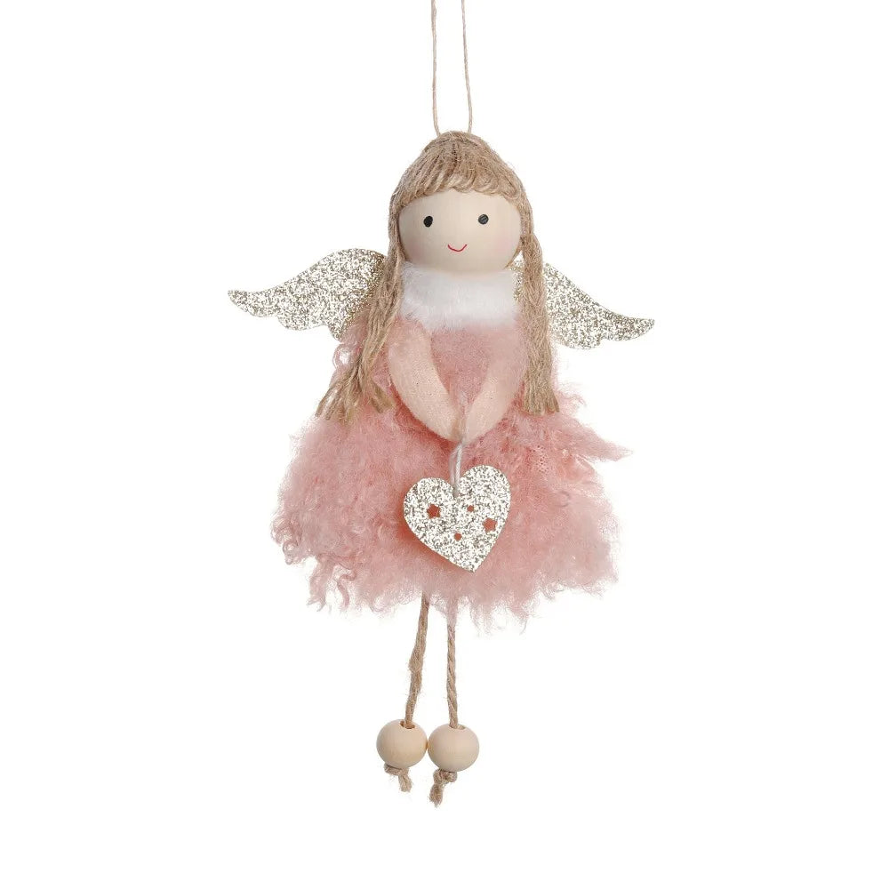 Ornament Collection - Plush Angel Christmas Ornament – Soft Velvet Hanging Angel Doll Decoration