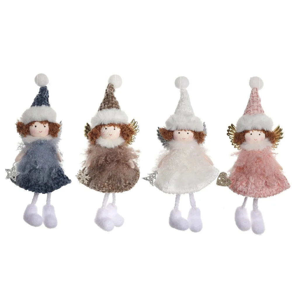 Ornament Collection - Plush Angel Christmas Ornament – Soft Velvet Hanging Angel Doll Decoration