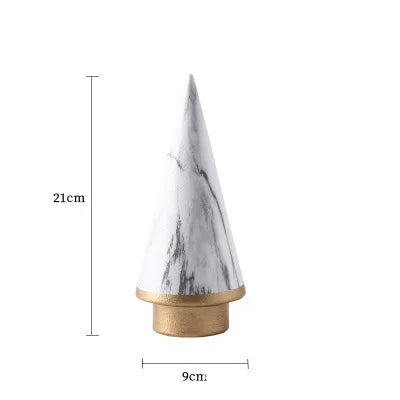Nordic Ceramic Christmas Tree Ornament – Minimalist Black & White Décor