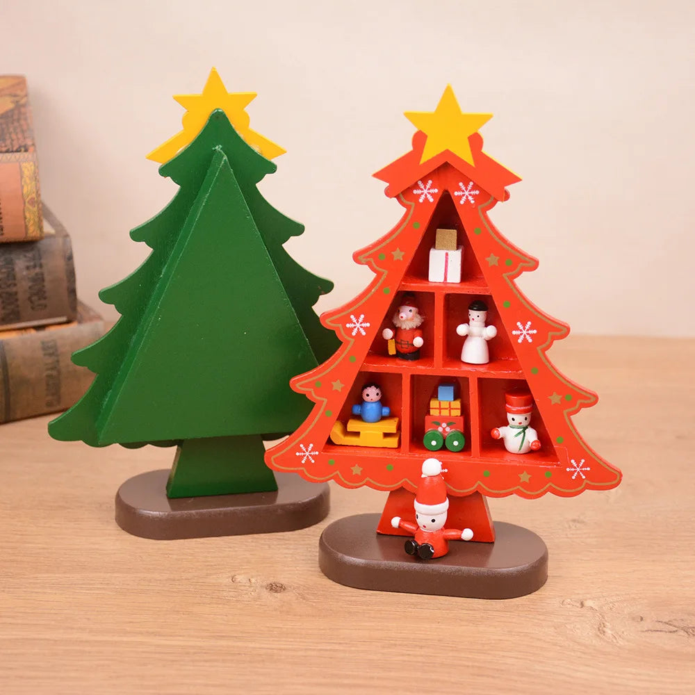 Wood Collection - Wooden Christmas Tree Creative Scene