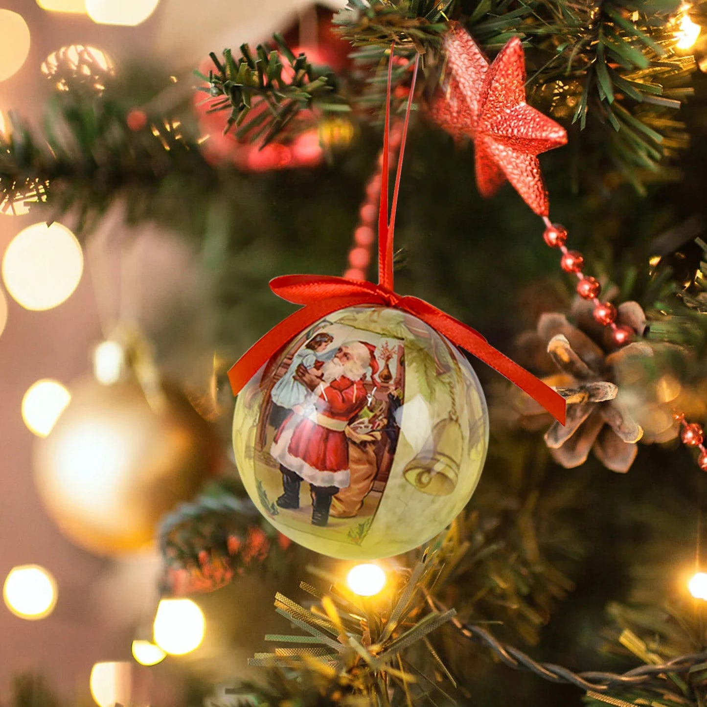 14pcs Christmas Mirror Ball Ornaments – Bright Hanging Decoration Ball Set