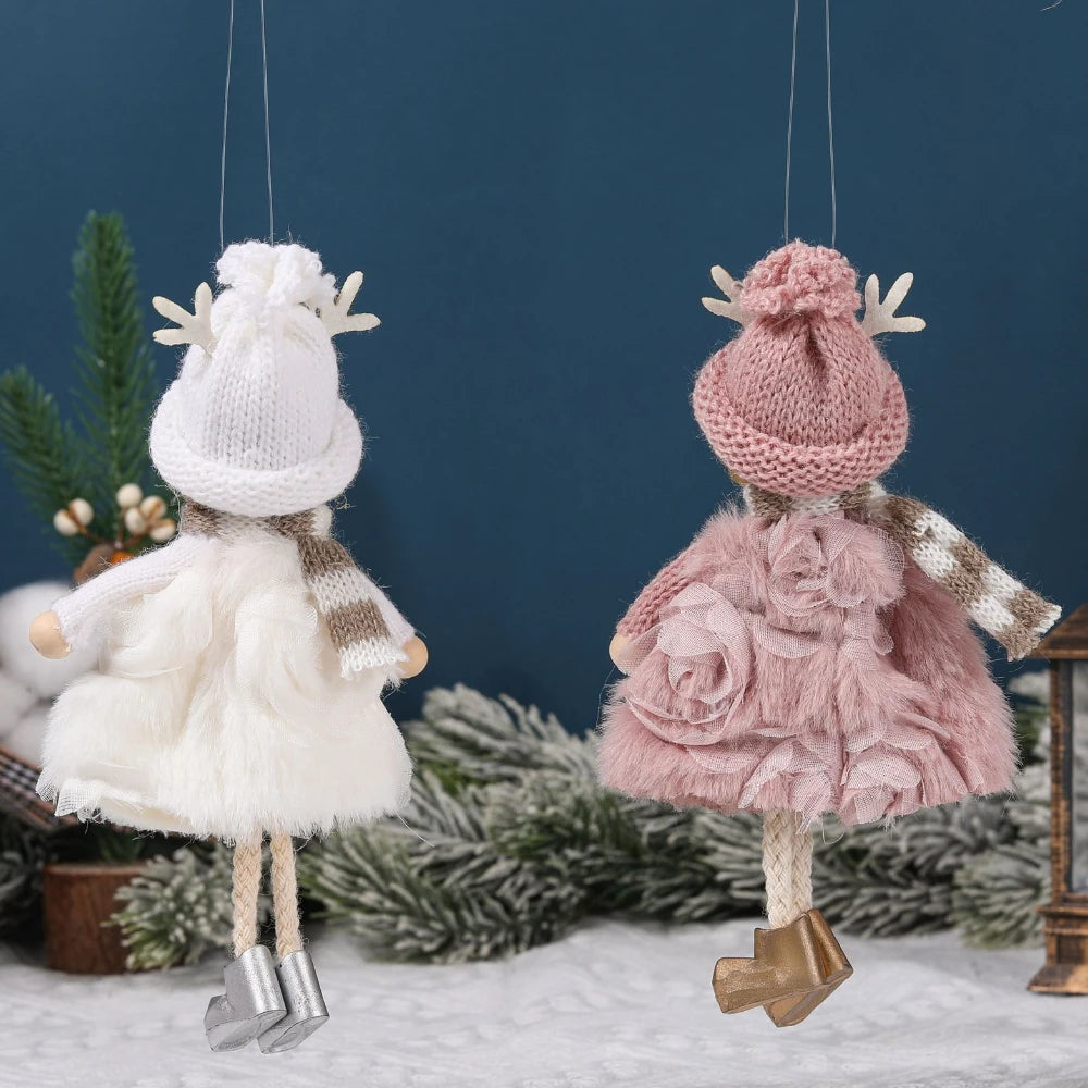 Ornament Collection - Plush Angel Christmas Ornament – Soft Velvet Hanging Angel Doll Decoration