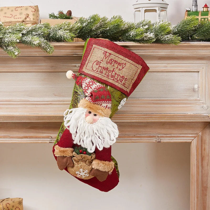 Christmas Stocking Collection - Classic Christmas Stocking Decoration | Festive Holiday Gift Holder