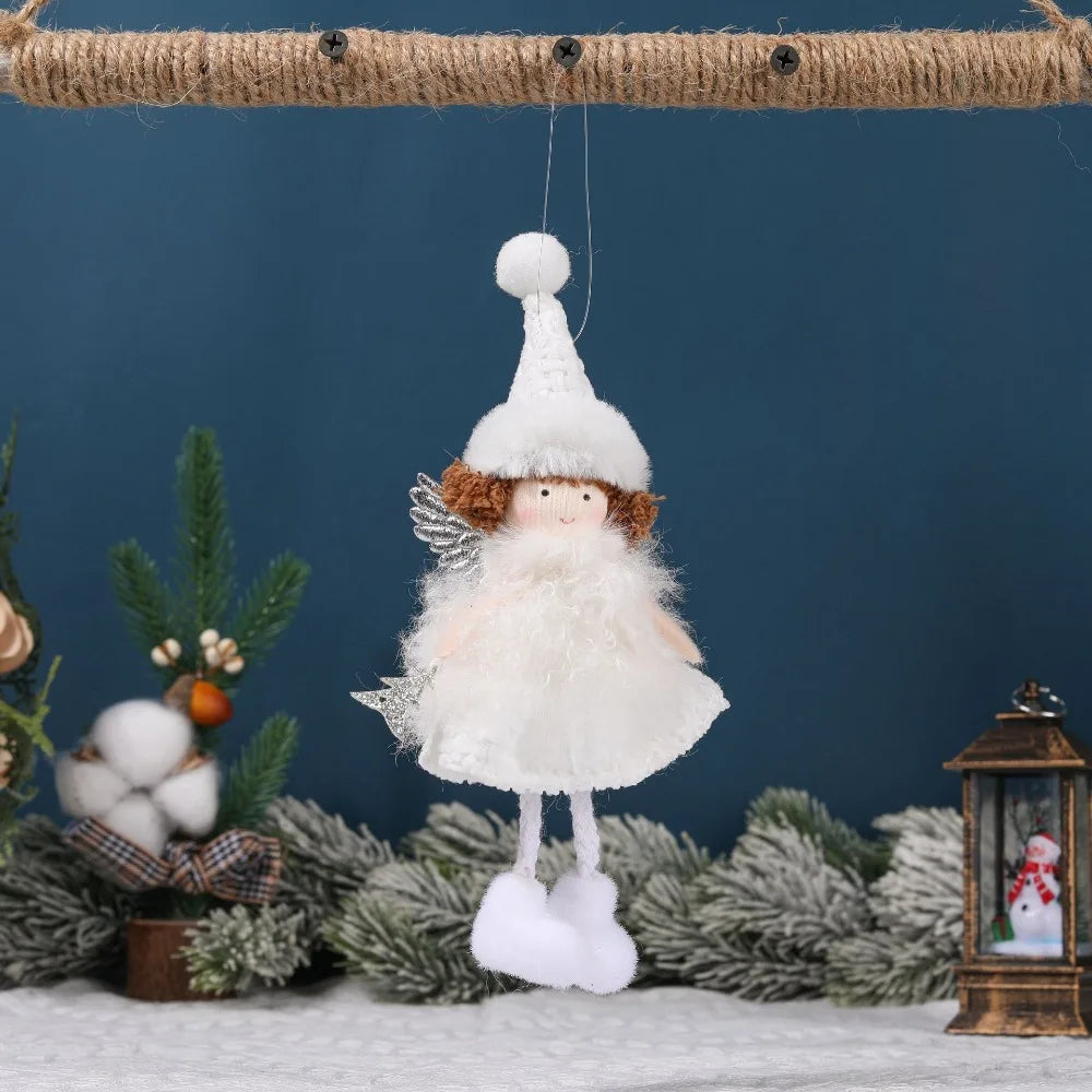 Ornament Collection - Plush Angel Christmas Ornament – Soft Velvet Hanging Angel Doll Decoration