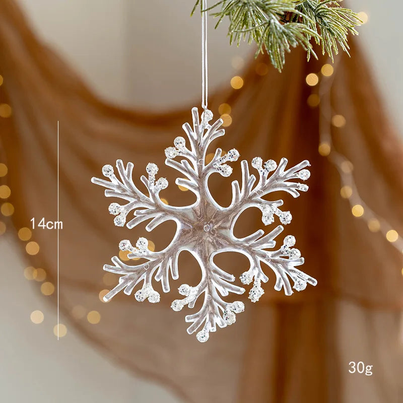 Glass Christmas Hanging Ornaments – Snowflake, Deer & Angel Decorative Pendants