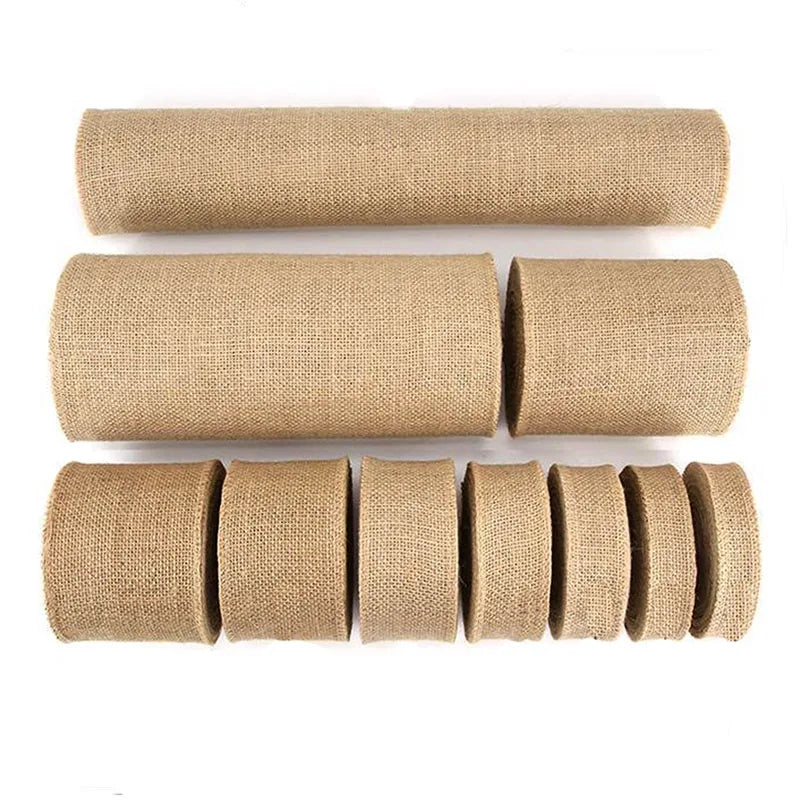 Ribbon Collection - Natural Vintage Jute Ribbon Roll with Decorative Bow – Elegant Rustic Ribbon for Crafts, Gift Wrapping & Home Décor