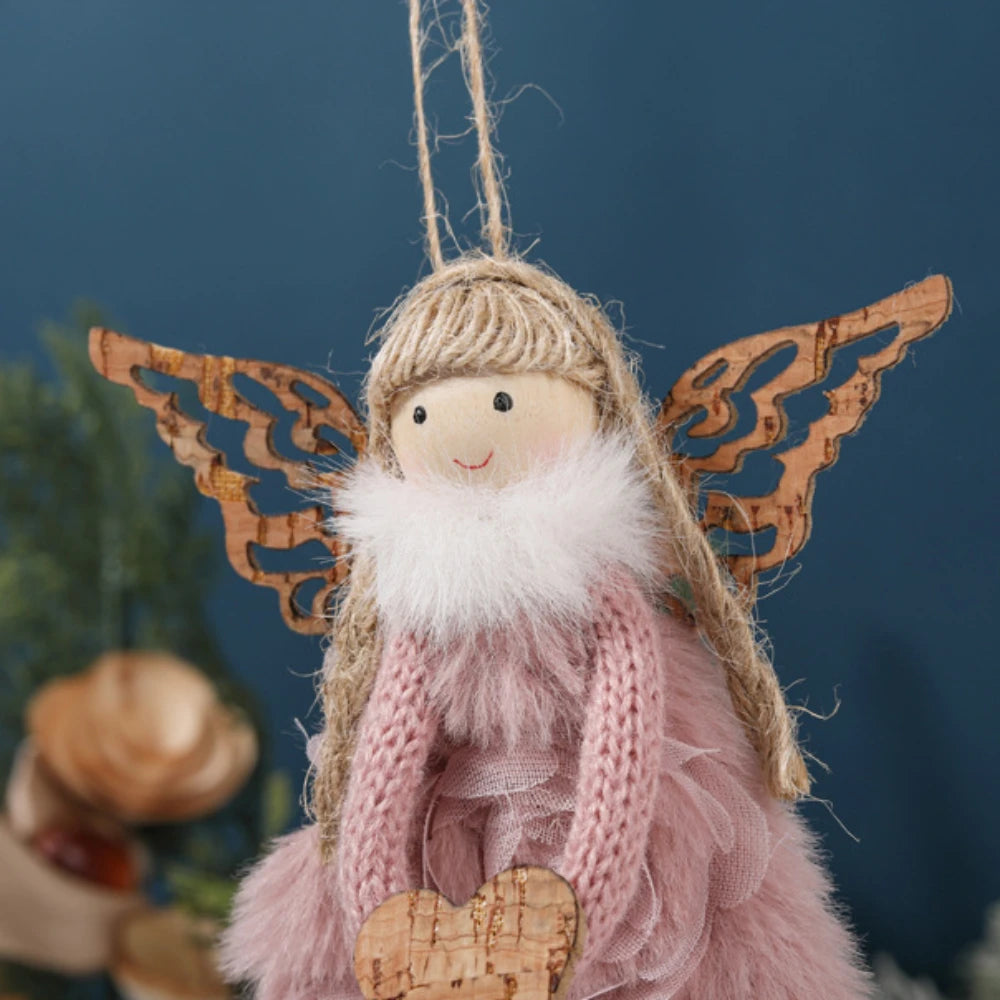 Ornament Collection - Plush Angel Christmas Ornament – Soft Velvet Hanging Angel Doll Decoration
