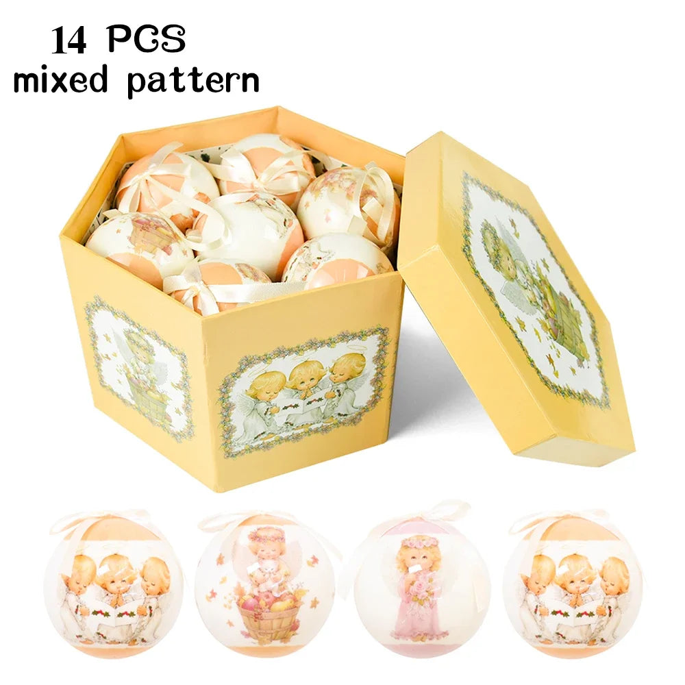 14pcs Christmas Mirror Ball Ornaments – Bright Hanging Decoration Ball Set