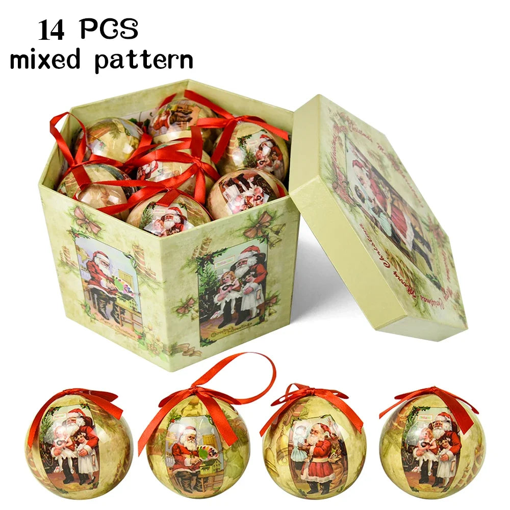 14pcs Christmas Mirror Ball Ornaments – Bright Hanging Decoration Ball Set