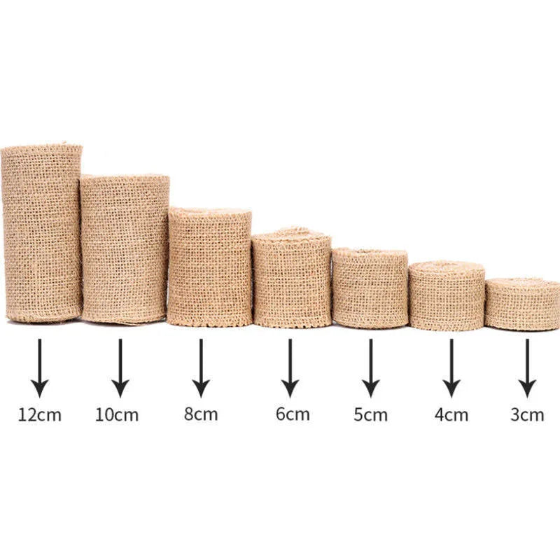 Ribbon Collection - Natural Vintage Jute Ribbon Roll with Decorative Bow – Elegant Rustic Ribbon for Crafts, Gift Wrapping & Home Décor