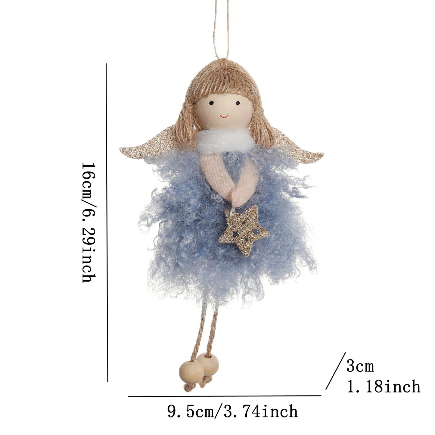 Ornament Collection - Plush Angel Christmas Ornament – Soft Velvet Hanging Angel Doll Decoration