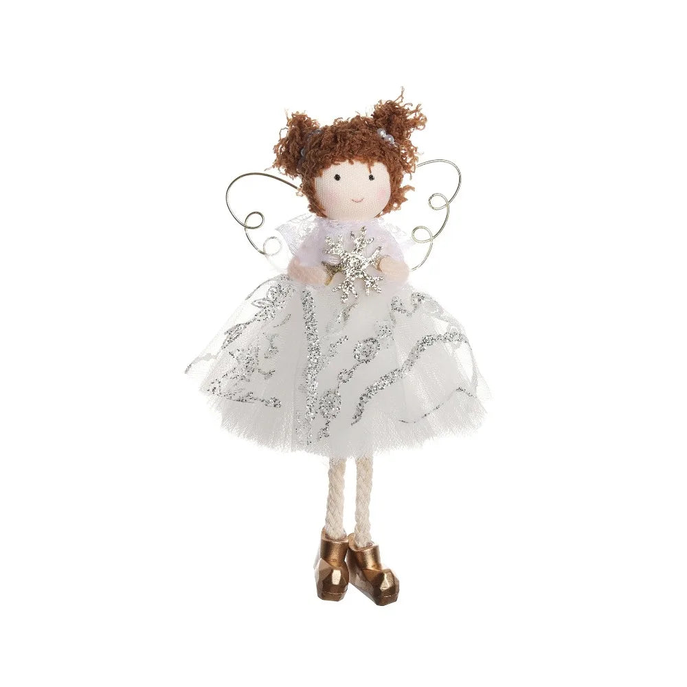 Ornament Collection - Plush Angel Christmas Ornament – Soft Velvet Hanging Angel Doll Decoration