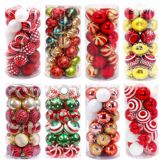 24pcs Christmas Bauble Ornaments – 6cm Multi-Colour Shatterproof Tree Decorations