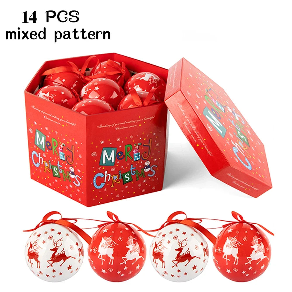 14pcs Christmas Mirror Ball Ornaments – Bright Hanging Decoration Ball Set