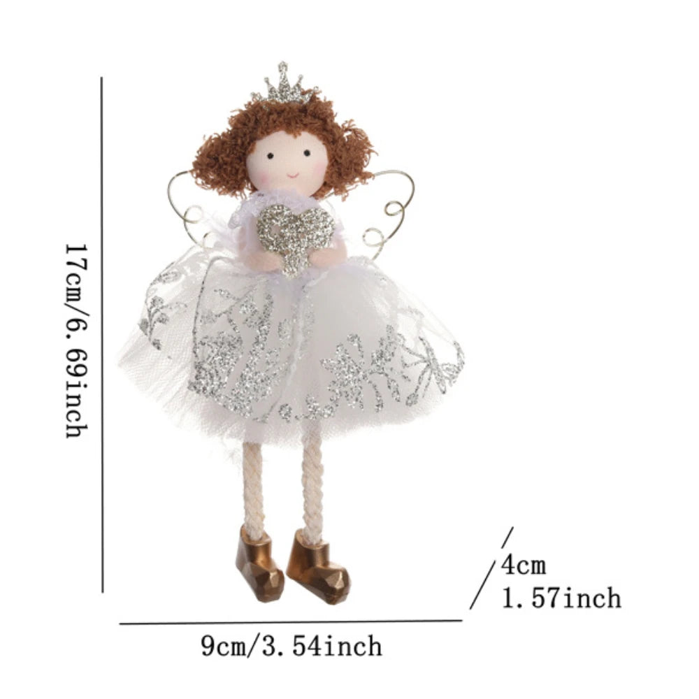 Ornament Collection - Plush Angel Christmas Ornament – Soft Velvet Hanging Angel Doll Decoration