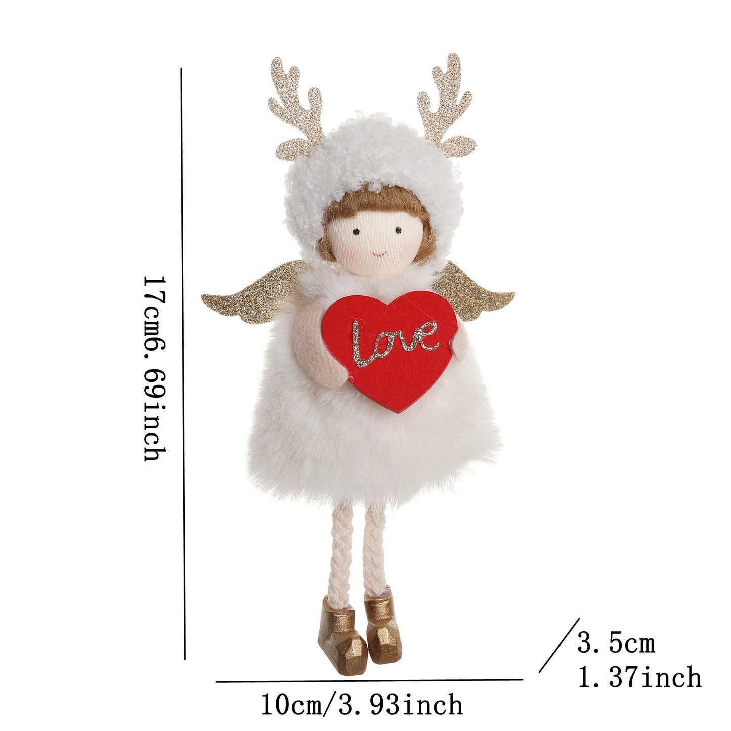 Ornament Collection - Plush Angel Christmas Ornament – Soft Velvet Hanging Angel Doll Decoration