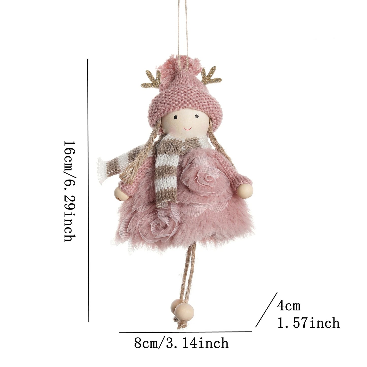 Ornament Collection - Plush Angel Christmas Ornament – Soft Velvet Hanging Angel Doll Decoration