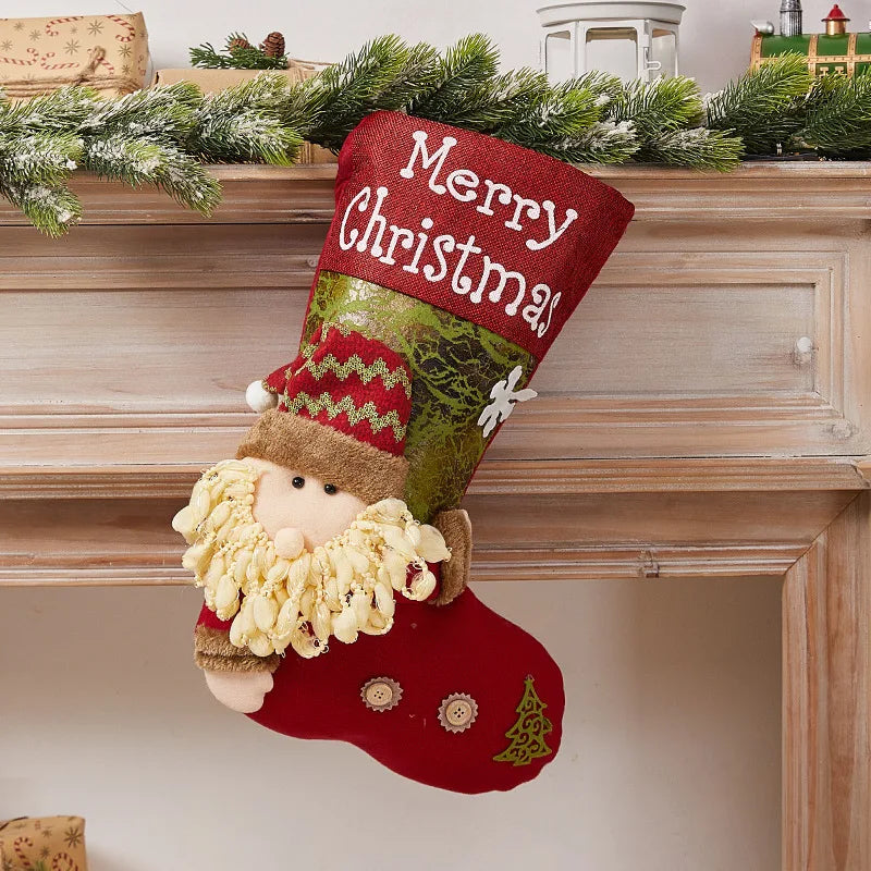 Christmas Stocking Collection - Classic Christmas Stocking Decoration | Festive Holiday Gift Holder