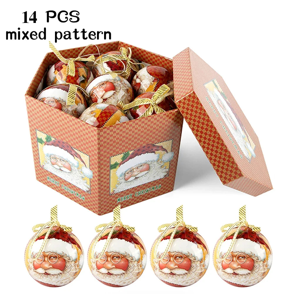 14pcs Christmas Mirror Ball Ornaments – Bright Hanging Decoration Ball Set