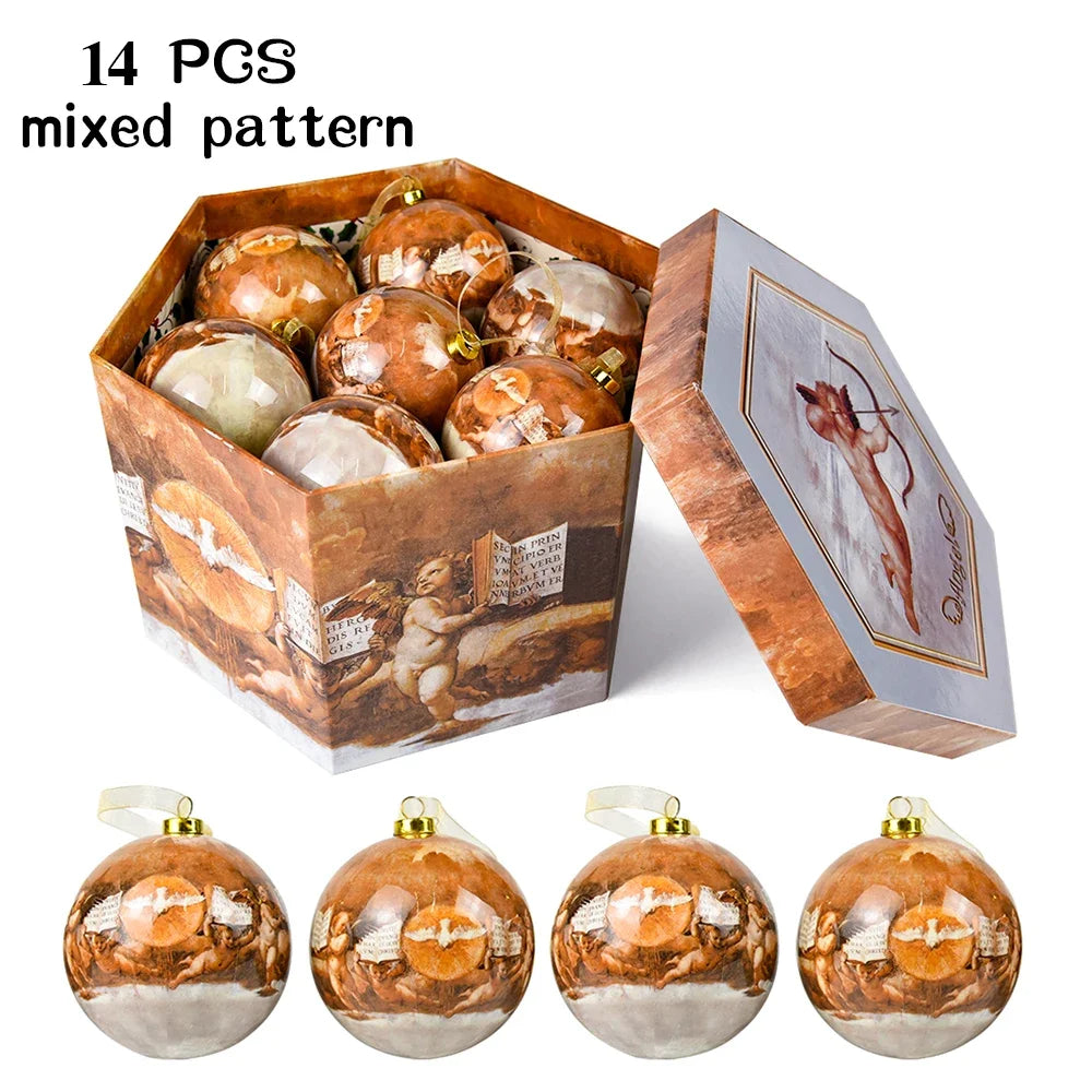 14pcs Christmas Mirror Ball Ornaments – Bright Hanging Decoration Ball Set