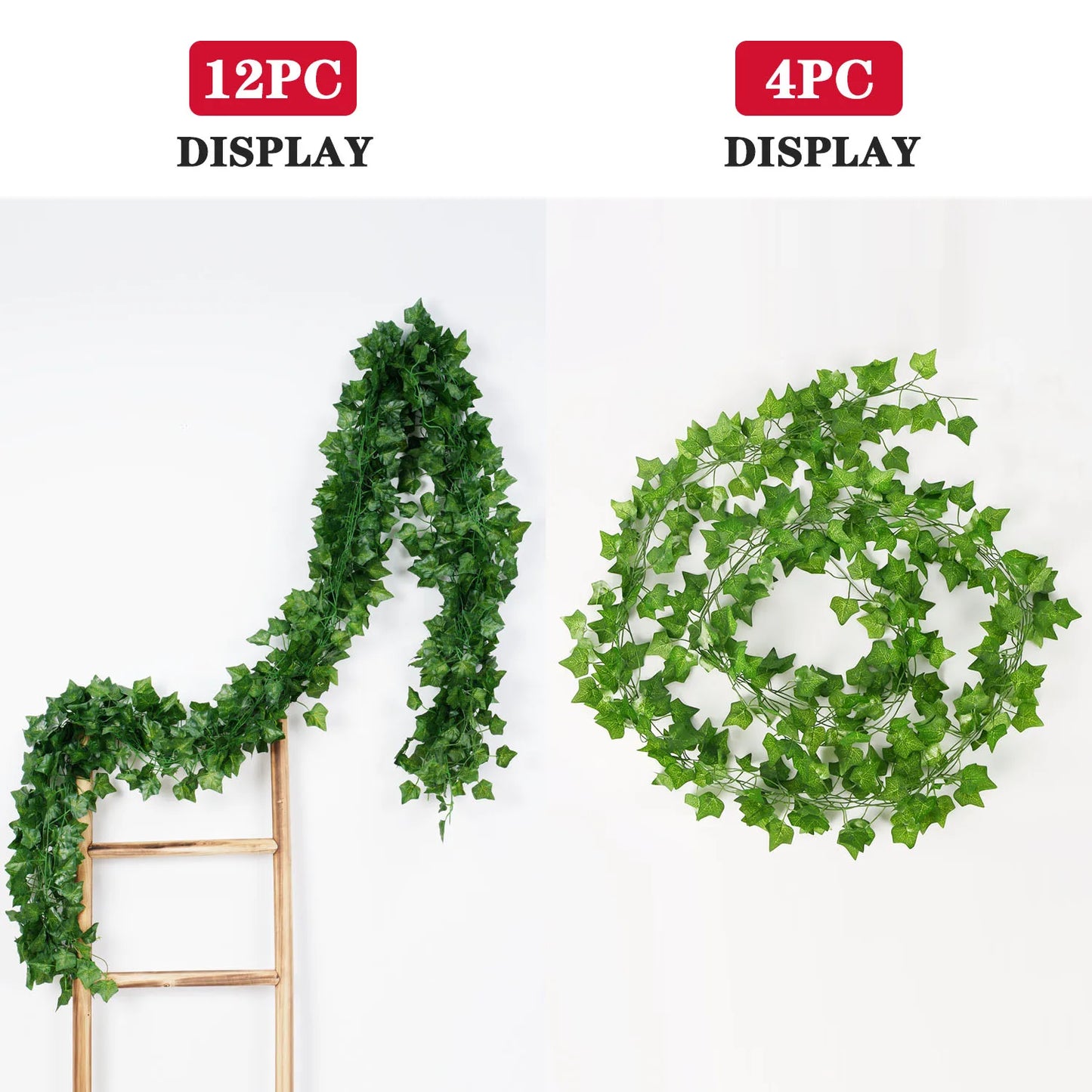 Garland Collection - Green Silk Artificial Hanging Christmas Garland