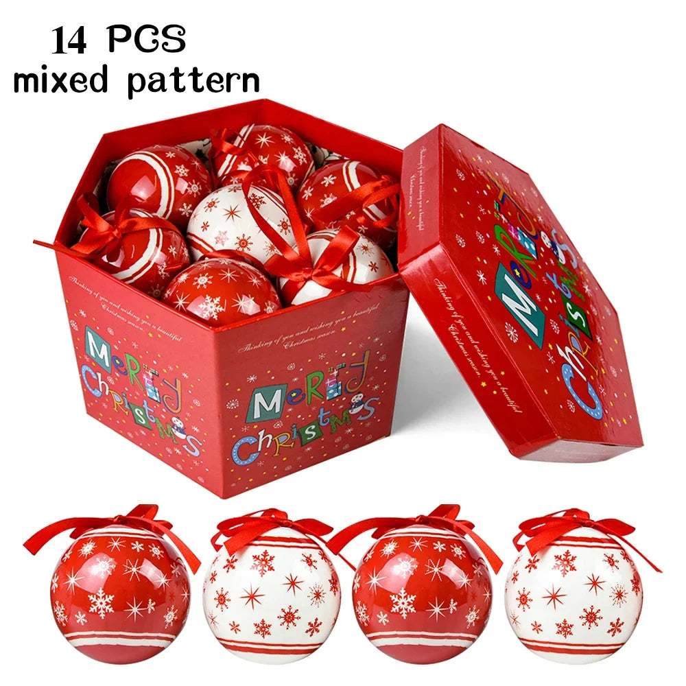 14pcs Christmas Mirror Ball Ornaments – Bright Hanging Decoration Ball Set