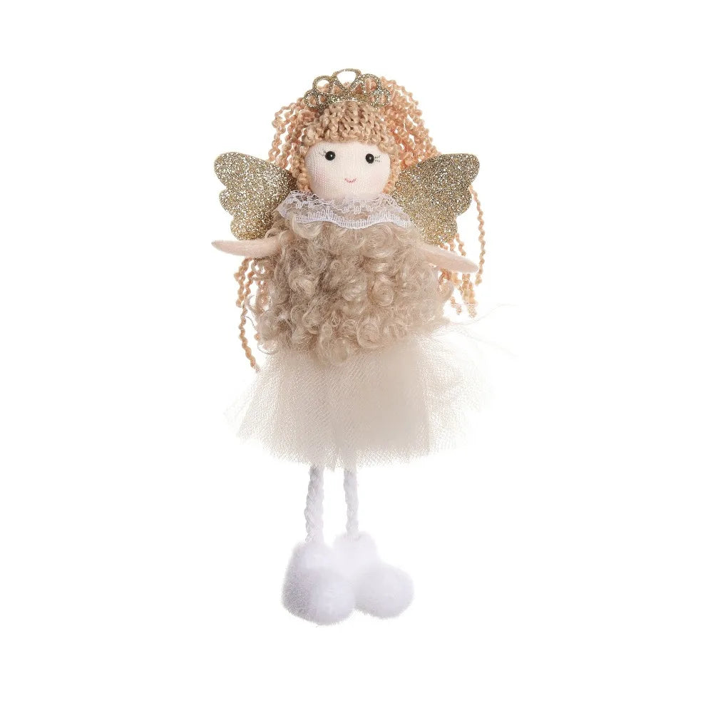 Ornament Collection - Plush Angel Christmas Ornament – Soft Velvet Hanging Angel Doll Decoration