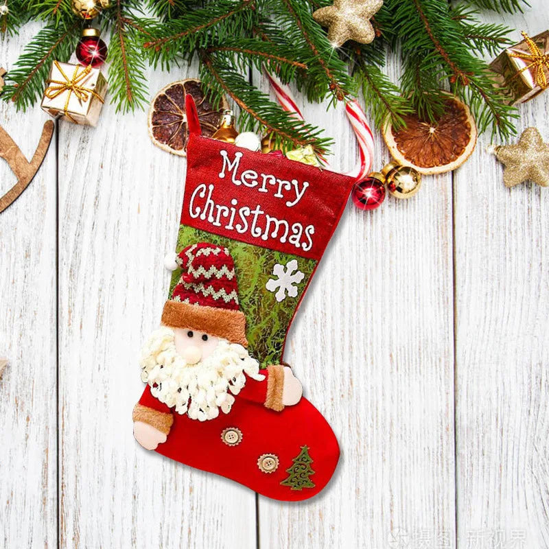 Christmas Stocking Collection - 47cm Cartoon Christmas Stocking | Plush Xmas Hanging Decoration