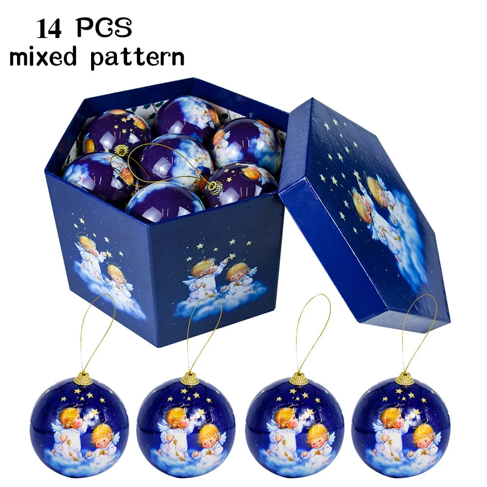 14pcs Christmas Mirror Ball Ornaments – Bright Hanging Decoration Ball Set