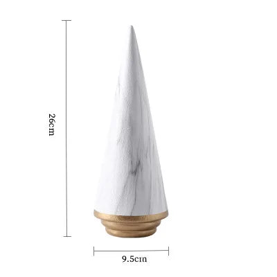 Nordic Ceramic Christmas Tree Ornament – Minimalist Black & White Décor