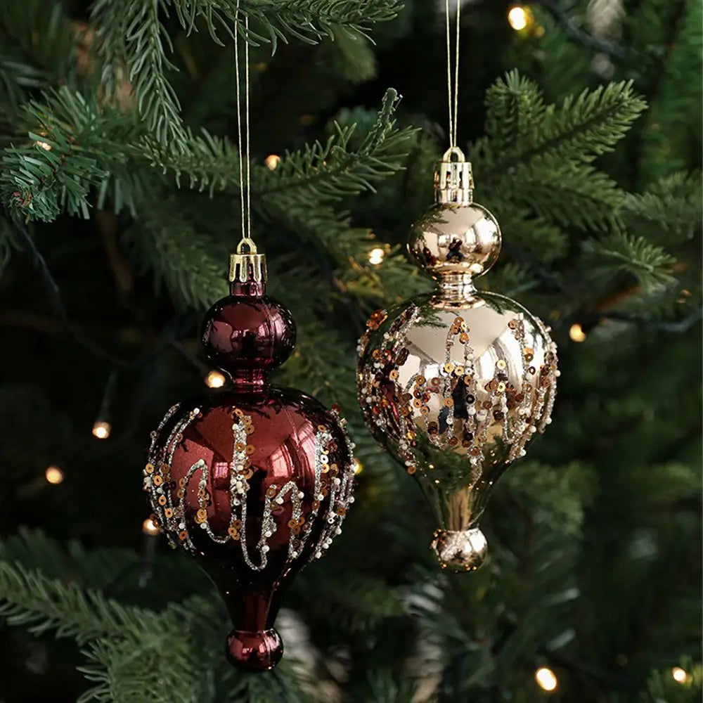Ornament Collection - Christmas Ball Pendants Set – Plastic Hanging Tree Ornaments Box (Festive Baubles Decor)