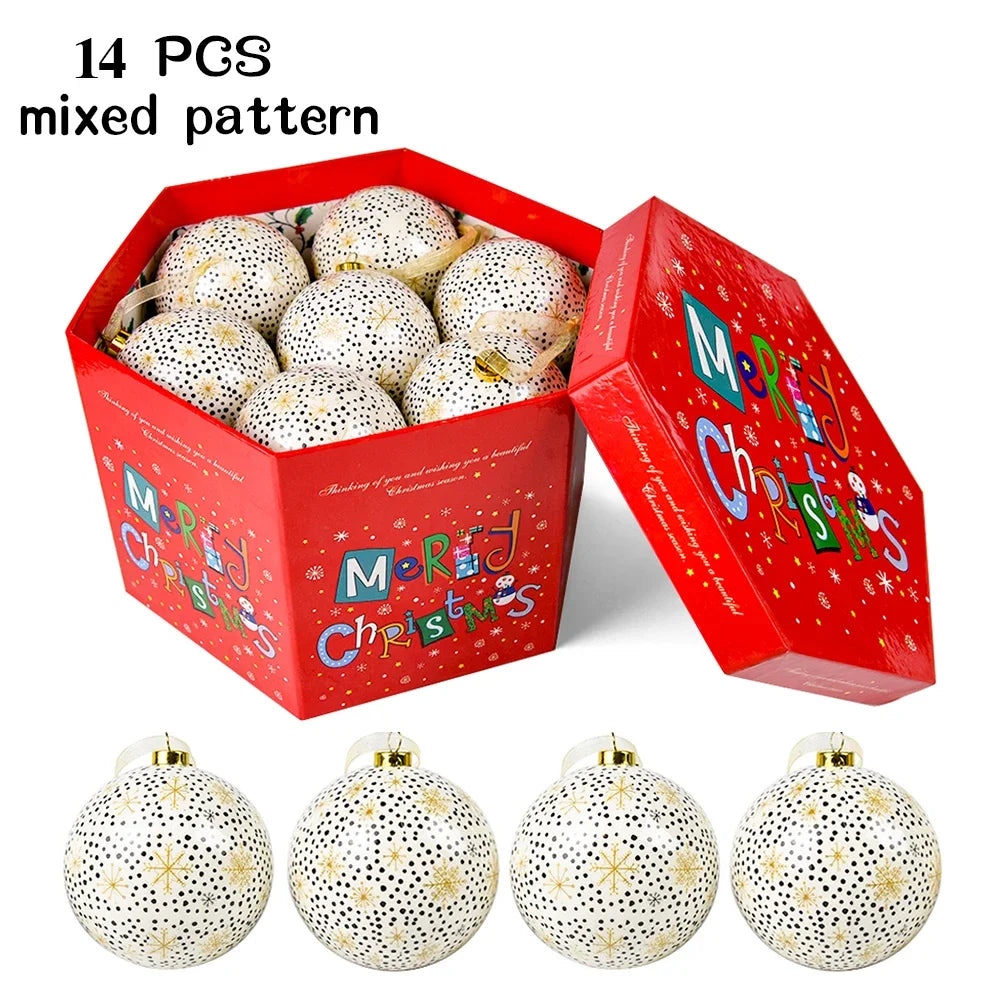 14pcs Christmas Mirror Ball Ornaments – Bright Hanging Decoration Ball Set